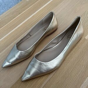 Sam Edelman Gold Leather Wanda Women's Flats